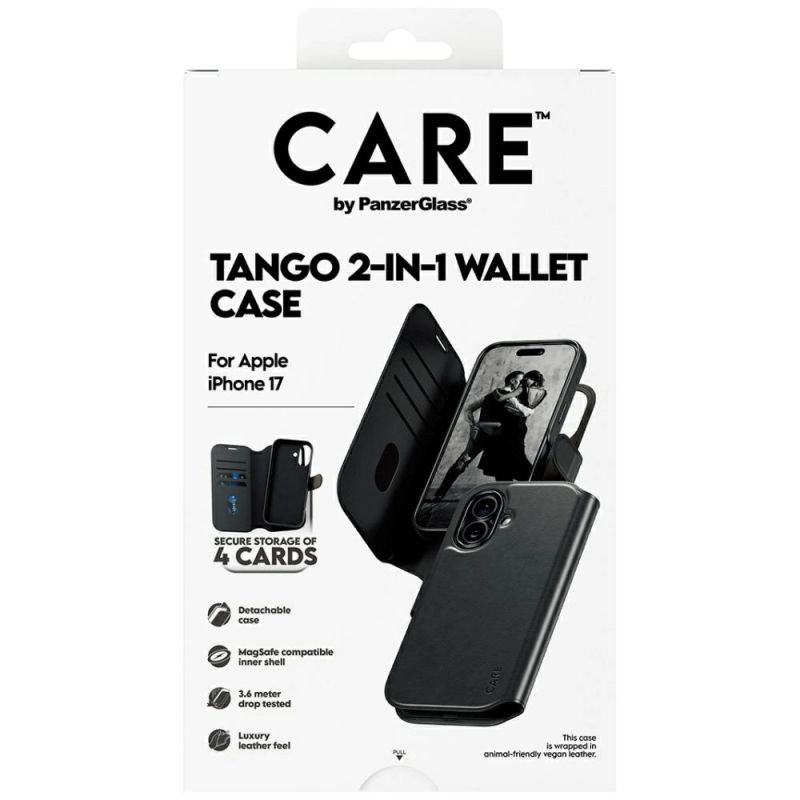 5. CARE by PanzerGlass Feature Tango 2in1 Wallet Case MagSafe für iPhone 17 - Schwarz
