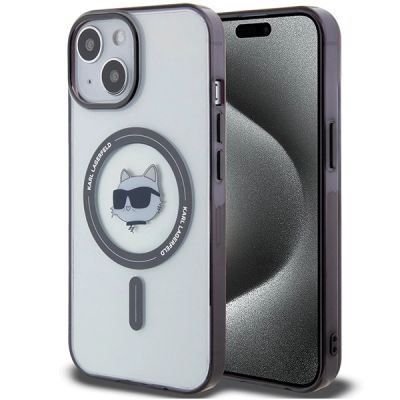 Karl Lagerfeld KLHMP15MHCHNOTK iPhone 15 Plus 6,7" transparentes Hardcase IML Choupette`s Head MagSafe