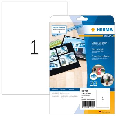 2. HERMA 4909 Bedruckbare Etiketten, weiß, selbstklebend