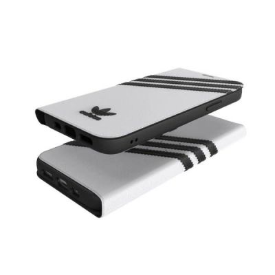 5. Adidas OR Booklet Case PU für iPhone 12 / 12 Pro 6.1" - weiß und schwarz