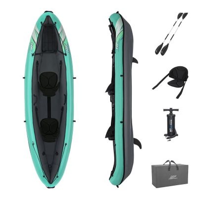 24. Bestway 65052 / 24 Sport Kajak 2-Sitzer Schwarz, Grün, Grau, Mint Acrylnitril-Butadien-Styrol (ABS), Nylon, Polyester, Polypropylen (PP), Polyvinylchlorid (PVC) Aufblasbares Kajak