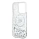 7. Karl Lagerfeld Liquid Glitter Karl Head MagSafe Hülle für iPhone 15 Pro – transparent