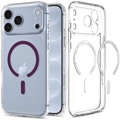 Spigen Ultra Hybrid Mag MagSafe Hülle für iPhone 18 Pro Max / 17 Pro Max – transparent-burgunderrot