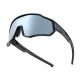 2. Rockbros SP383 Night Hunter Fahrradbrille – Schwarzer sandgestrahlter Rahmen, polarisierte weiße Spiegelgläser