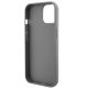 5. Guess Pailletten-Schriftzug-Metallgehäuse für iPhone 15 – Silber