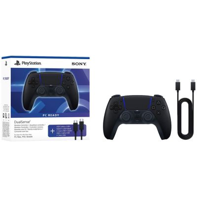 4. PS5 SONY DualSense Wireless-Controller, Mitternachtsschwarz + USB-Kabel