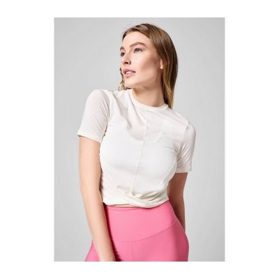 6. CASALL Delight Short Wrap Tee weiß