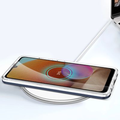 7. Klare 3in1 Hülle für Samsung Galaxy A32 5G Frame Gel Cover Blau