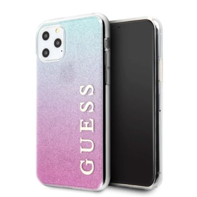 Guess GUHCN58PCUGLPBL iPhone 11 Pro rose blau/pink blau Hartschalenetui Glitter Gradient