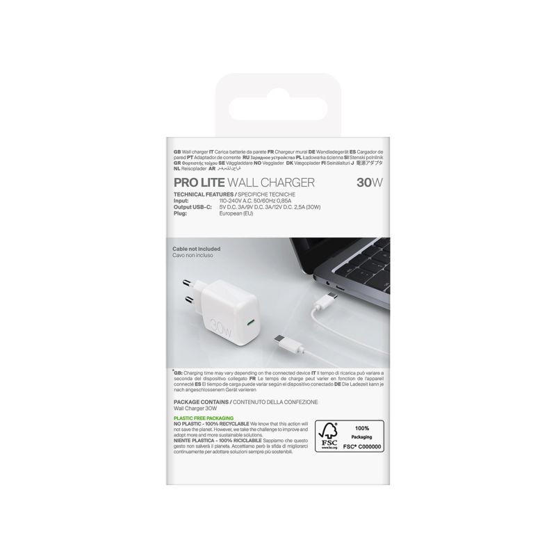 3. Puro PROLITE 30W USB-C Wandladegerät - Weiß