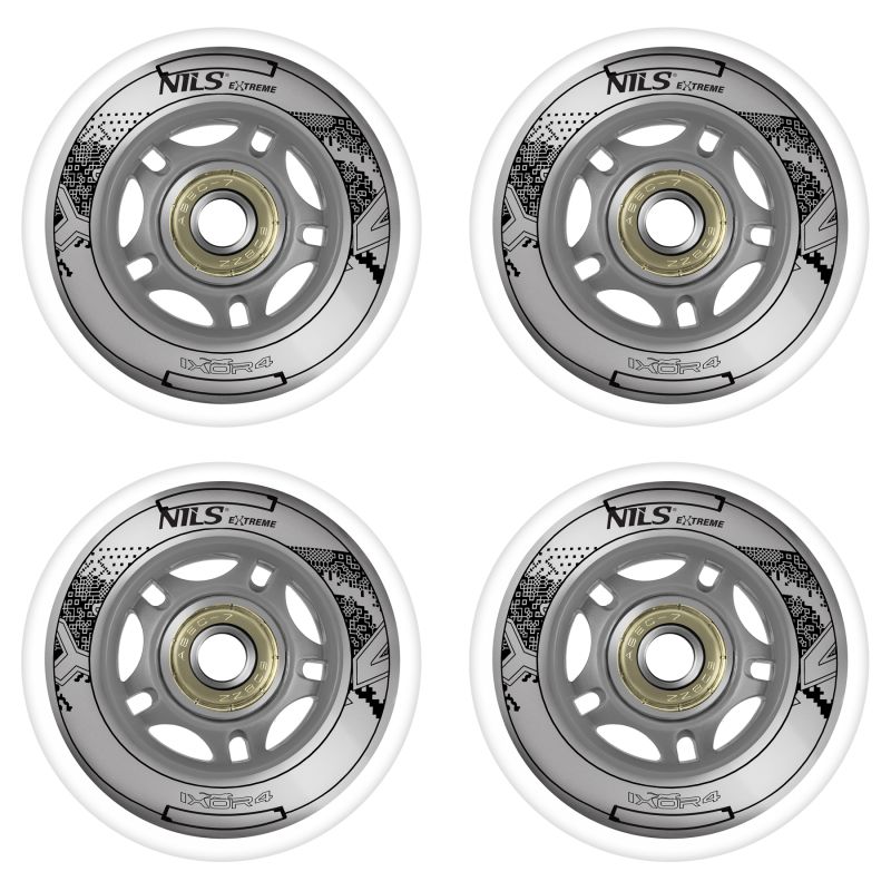 12. PU 64x24 82A WEISS (4 Stück) + ABEC-7 (8 Stück) NILS EXTREME SET