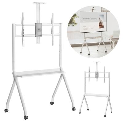 23. MACLEAN TV-STÄNDER / TROLLEY, KAMERAABREGAL, AUF ROLLEN, 55-100", MAX. BELASTUNG 120 KG / 10 KG ABLAGE, MAX. VESA 900X600 MC-114