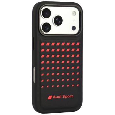 2. Audi Sport MagSafe-Hülle aus Kunstleder für iPhone 18 Pro / 17 Pro – Schwarz