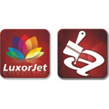 Glastrophäe mit LuxorJet-Farbdruck, Gravur und Farbfüllung