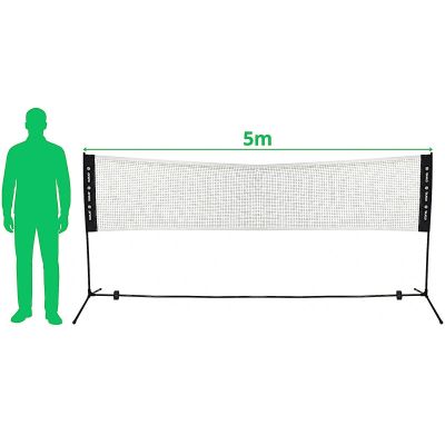 15. BADMINTONNETZ MIT GESTÄNGE 5 X 1,55 M MIT TRANSPORTTASCHE ENERO
