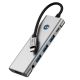 5. Tech-Protect HB04 HUB Adapter 9in1 USB-C + USB2.0 + USB3.0 + HDMI 4K 60Hz + SD/TF + PD100W + AV3.5 - grau