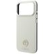 6. Guess MagSafe Hülle mit genarbtem, rundem Strass-Logo für iPhone 18 Pro / 17 Pro – Beige