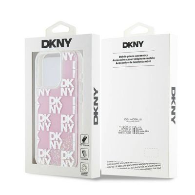 8. DKNY Liquid Glitter Multilogo iPhone 15 Pro Hülle – Pink