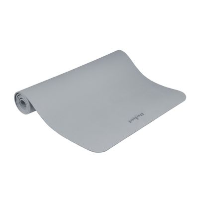 Gymnastikmatte für Yoga, Pilates, Fitness, 200 x 90 cm, 1 cm dick, TPE-Material, grau, REBEL ACTIVE