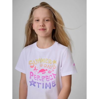 3. Mädchen-Baumwoll-T-Shirt 4F 4FJRSS26TTSHF3913-10S