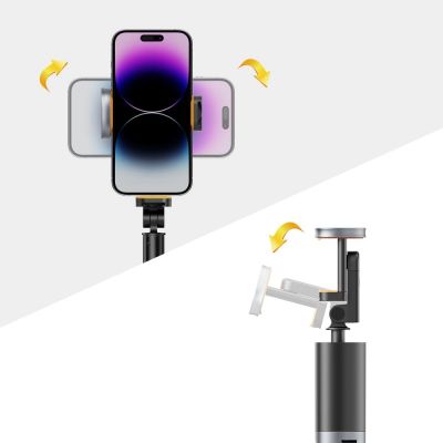 4. Tech-Protect L08S Bluetooth-Selfie-Stick mit Fernbedienung, Stativ bis 141 cm – Schwarz