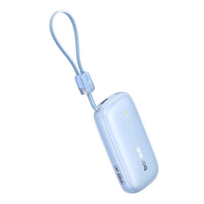 3. Baseus EnerFill FC21 Qpow 3 Ultra 10000mAh 45W Powerbank mit abnehmbarem USB-C-/ Lightning Kabel – Blau