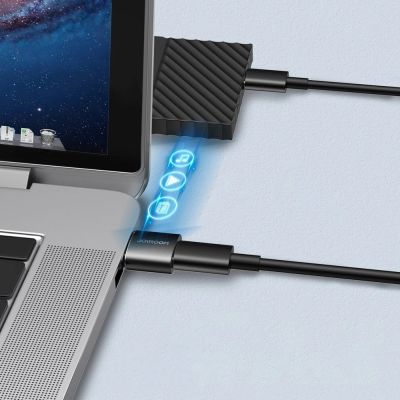 3. Joyroom Adapter von USB Typ C (weiblich) auf USB (männlich) 2 Stk. schwarz (S-H152 Black)