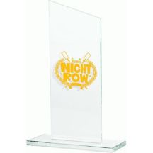 Gravierte Glastrophäe + Farbfüllung