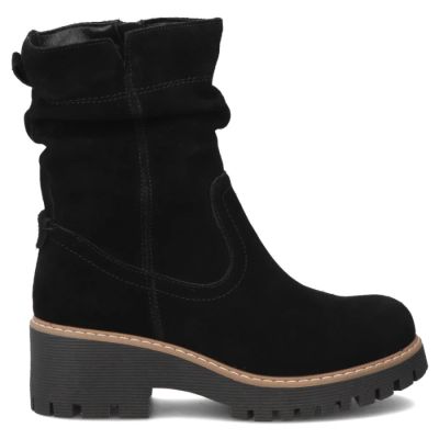 2. Damen-Ankle-Boots aus Leder, gerüscht, schwarz, Filippo DBT6402
