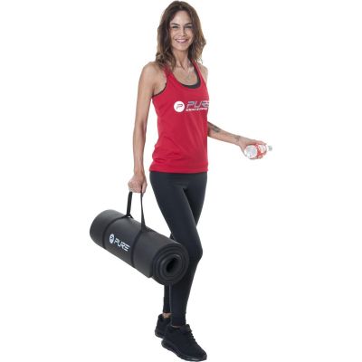 20. NBR SCHWARZE TRAININGSMATTE 180x60x1,5CM MIT LÖCHERN PURE 2 IMPROVE