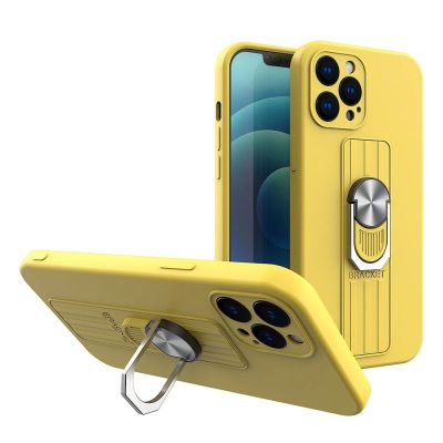 Ring Case Silikonhülle mit Fingergriff und Ständer für iPhone 11 Pro gelb