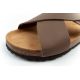 6. Bio Bio Schuhe Herren-Slipper, profilierte Flip-Flops, Naturleder, braun
