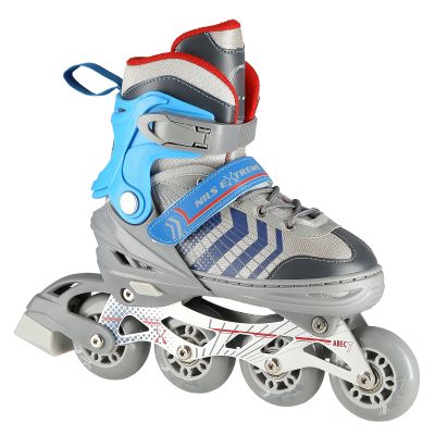 NH18192 4-in-1 GRAU-BLAU GRÖSSE L (39-43) ROLLSCHUHE MIT HOCKEY-ÄRMEL NILS EXTREME