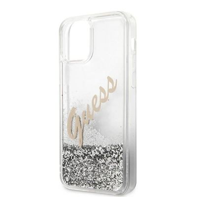 7. Guess GUHCP12LGLVSSI iPhone 12 Pro Max 6,7" Silber/Silber Hardcase Glitter Vintage Script
