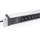 3. 19"-Rack-Steckdosenleiste (PDU), 12 x C13-Steckdosen (16 A/230 V), 2,0 m, 1 x Unischuko-Stecker (16 A), Aluminium