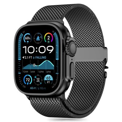 Tech-Protect Milano-Armband für Apple Watch 6/7/8/9/10/SE/Ultra 1/2 (44/45/46/49 mm) – Schwarz