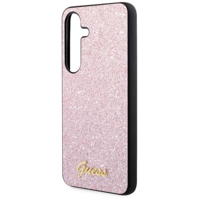 6. Guess Glitter Script Case für Samsung Galaxy S24 - Rosa
