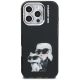 3. Karl Lagerfeld IML Aquarelle Karl & Choupette & Logo iPhone 16 Pro Hülle Schwarz