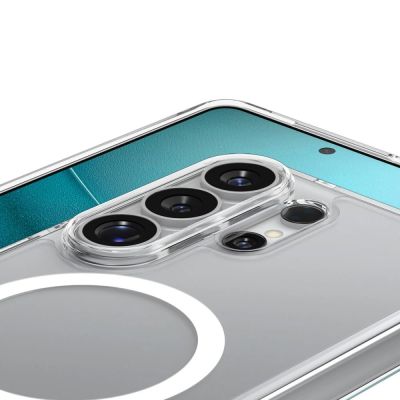 7. Spigen Ultra Hybrid Mag MagSafe Hülle für Samsung Galaxy S26 Ultra – Transparent und Weiß