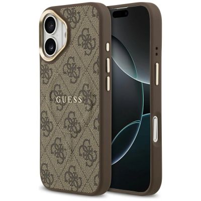 Guess 4G PU Classic Logo MagSafe Hülle für iPhone 17 - Braun