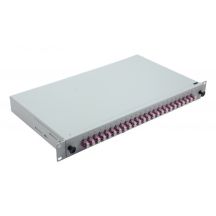 19" Glasfaser-Spleißbox 24 x LC Duplex OM4, spleißfertig, grau