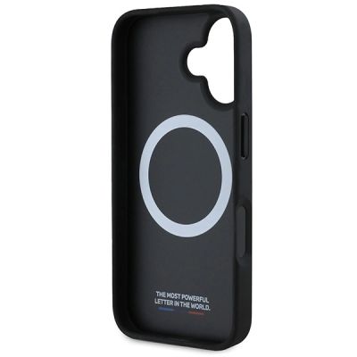 7. BMW M Perforierte Tricolor Line MagSafe Hülle für iPhone 16 - Grau