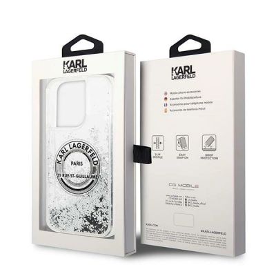 8. Karl Lagerfeld KLHCP14LLCRSGRS iPhone 14 Pro 6.1" Silber / Silber Hardcase Liquid Glitter RSG
