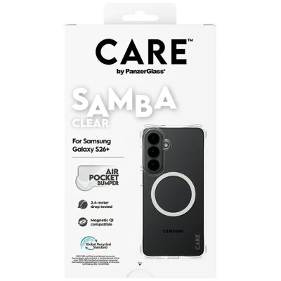 6. CARE by PanzerGlass Samba Transparente Qi-Hülle für Samsung Galaxy S26+ - Transparent