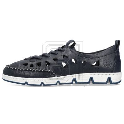 5. Rieker W RKR652 marineblaue durchbrochene Lederschuhe
