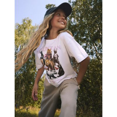 6. Mädchen-T-Shirt mit kastenförmigem Schnitt und Aufdruck 4F 4FJKAW26TTSHF4426-10S