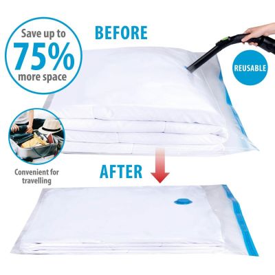 10. Vakuumbeutel zur Aufbewahrung von Kleidung und Bettwäsche 90x110cm ALPINA