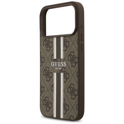 6. Guess 4G MagSafe-Hülle mit Printstreifen für iPhone 17 Pro Max – braun