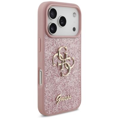 4. Guess Fixed Glitter Big 4G Hülle für iPhone 17 Pro / 18 Pro - Pink