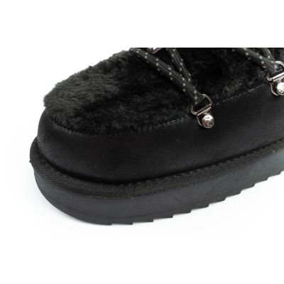 6. D.Franklin Damen Winter Schneestiefel, modisches Fellfutter, Schwarz